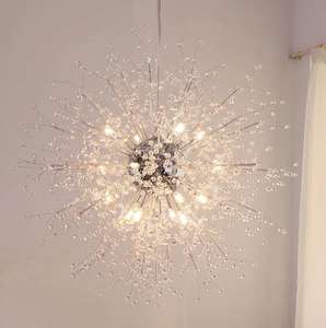 Lustre Decorativo Moderno de Cristal em Forma de Dente-de-Leão para Feriados, Luminária de Luxo com Luz LED - Product Image 1