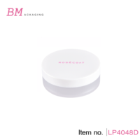 Vente en gros de boîtes à poudre libre rondes en plastique transparent avec tamis, emballage cosmétique pour maquillage en poudre libre