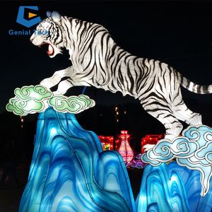 <span class=keywords><strong>Lanterne</strong></span> <span class=keywords><strong>Orientale</strong></span> Tissu Chinois Soie Animal Tigre Festival <span class=keywords><strong>Lanterne</strong></span> pour Zoo Park - Product Image 3