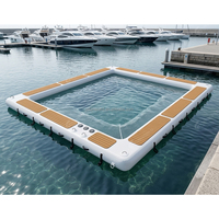 Plataforma Flotante Inflable Comercial Personalizada con Red para Yates, Mar, Lago y Piscina