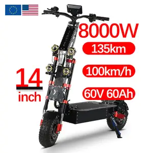 Magazzino ue E Scooter Pro fuoristrada lunga distanza 100 Km gamma pieghevole veloce doppio motore Scooter elettrico 8000W adulto con sedile