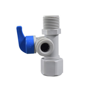 Válvula de bola de 3 vías con conector roscado de 3/4 pulgadas para conexión de tubería de PE para purificador de agua - Product Image 4