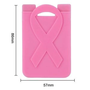 Custom Silicone Phone Wallet with Ribbon Grip Adhesive Card <b>Holder</b> for Credit and <b>ID</b> Cards, Promotional Logo Printing - Product Image 4