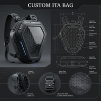 Bolso Táctico Estilo Cyberpunk Personalizado, Correas Molle, Hebilla Metálica Resistente, Liberación Rápida, Forro de Panal, Mochila Resistente de PU