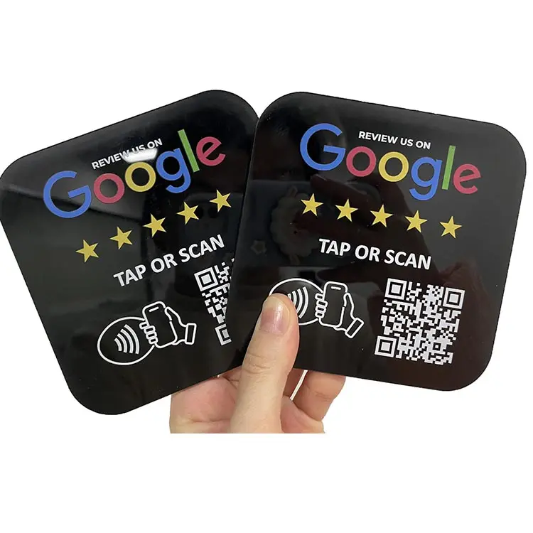 Impermeable 13,56 MHz Google Review NFC Placa Acrílico NFC Tarjeta