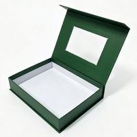 Boîte cadeau magnétique à couvercle rabattable personnalisée, emballage de dattes arabes, boîte cadeau de luxe, boîte de présentation rigide avec fenêtre