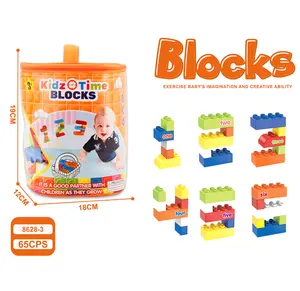 Quebra-cabeça enorme de plástico para blocos de construção de paredes grandes, blocos enormes para crianças, 65 unidades