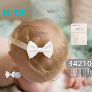Ilan Pajalitas Noeud papillon 3,5 cm Accessoire pour cheveux blancs pour bébés Pack de 5 pièces - Product Image 3