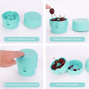 Extractor de Semillas de Cereza de 6 Orificios, Herramienta Multiusos para Quitar Semillas de Cereza, Extractor de Piedras de Cereza de Plástico, Descorazonador de Frutas para Cocina - Product Image 3