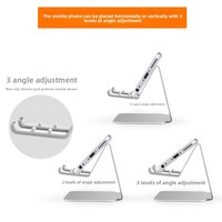 Support de téléphone portable et tablette réglable en alliage d'aluminium, support de bureau portable à 3 niveaux en métal pour téléphone et tablette