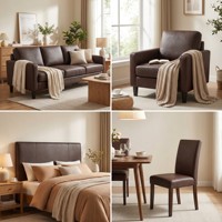 Tela de Cuero Sintético PU con Textura de Litchi Personalizada para Tapicería de Sofás, 1.0-1.2mm de Grosor, Tejida, Ecológica, Resistente al Desgaste y al Fuego