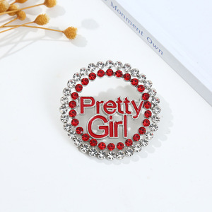 Broche de Aleación con Pedrería, Simple y Elegante, Accesorio de Ropa para Chicas Bonitas y Populares - Product Image 1