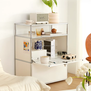 เฟอร์นิเจอร์โมดูลาร์แบบ DIY ทำจากสแตนเลสทันสมัยแบบนอร์ดิกพร้อมลูกล้อสำหรับห้องนั่งเล่นที่เก็บของในห้องนอน - Product Image 3