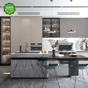 Hyxion aço Inoxidável armários de cozinha pré-fabricada parede kichen s