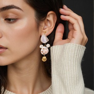 Ocean Style Shell Necklace Earrings <b>Set</b> Women Fashion Vacation Jewelry Gold Tone Star Pendant Natural Shell <b>Beads</b> - Product Image 3