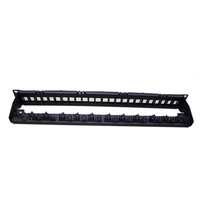 Panneaux amovibles pour panneau de brassage réseau UTP Cat6 à 24 ports avec cache-poussière et gestion des câbles réglable