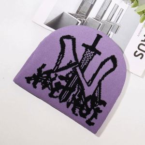 Vente en gros, nouveaux arrivages, chapeaux d'hiver de haute qualité, acrylique, chauds, style Y2K, bonnet personnalisé en tricot jacquard - Product Image 6