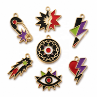 Ensemble de pendentifs personnalisés en émail souple sur le thème de la musique rock (guitare, batterie, microphone) couleur or pour la fabrication de bijoux DIY, vente en gros