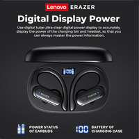 Headphone Nirkabel Lenovo ERAZER XT60Pro dengan Pengait Telinga - Bluetooth 5.4, Latensi Rendah, Peredam Kebisingan Cerdas, Cocok untuk Penggunaan Olahraga