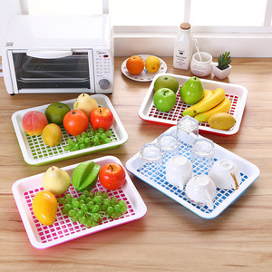 Drain Tray Filter Plate Square L Green Red Pink Blue For <b>Kitchen</b> Cups Tableware Storage - Product Image 1