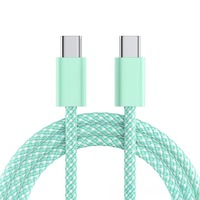 Kabel Data Nylon USB C Tipe-C ke Tipe-C 60W 3A 5A Pd Pengisian Cepat Berkualitas Tinggi untuk Penggunaan Ponsel dan Tablet