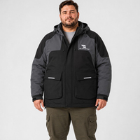 Blouson d'hiver pour homme en duvet, à capuche, fermeture éclair intégrale, avec rabat coupe-vent, poches cargo, cordons de serrage, grandes tailles et grandes coupes, jusqu'à 6XL 7XL