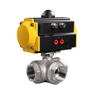 Válvula de Bola COVNA de Accionamiento Neumático, DN40 1.5 Pulgadas, Tres Vías, Puerto en L, 1000 WOG, Rosca NPT Alta, Acero Inoxidable 304, Pedido Urgente - Product Image 4