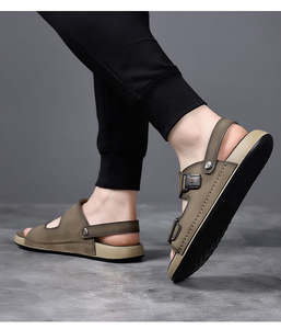 Sandalias Deportivas Casuales para Hombre con Función de Masaje, Cierre Deslizante, Sandalias de Cuero PU - Product Image 4