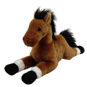 Wholesale Custom OEM/ODM Cute Soft Stuffed Toy 12.5 Inch Hot Sale High Quality Lying Plush <strong>Horse</strong> Brown - Product Image 1