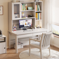 Bureau tout-en-un en bois massif avec étagère et bibliothèque, modèle FJXA007, pour la maison, le bureau, le salon, la chambre à coucher - Bureau d'ordinateur pour étudiants