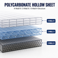 Panneaux de serre en polycarbonate HUASHUAITE HASWEIT, plaques de polycarbonate pour murs et toits, feuilles de toiture ondulées transparentes et creuses