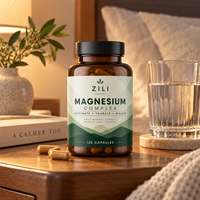 Capsules de magnésium OEM, complexe triple de magnésium (glycinate, taurate, malate), complément nutritionnel minéral, fournisseur de marque privée