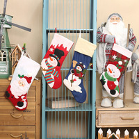 DA-650 Nouvelles décorations de Noël brodées, ornements suspendus, chaussettes de Noël