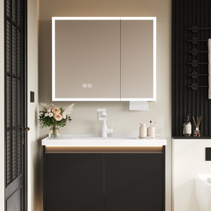 Luxury High-End Black Honeycomb Aluminum Bathroom <b>Vanity</b> Set With <b>Makeup</b> <b>Vanity</b> For Bathroom Upgrade - Product Image 2