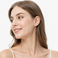 Boucles d'oreilles clous en argent sterling 925 avec zircon, motif chat mignon et tendance pour femme, bijoux en argent simples