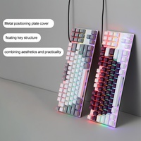 Clavier mécanique de jeu filaire TKL 87 touches HX-JX02 avec logo personnalisé, touches personnalisées, panneau métallique, rétroéclairage LED arc-en-ciel pour PC