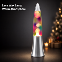 Lampe à lave rétro en alliage d'aluminium, lumière blanche chaude, veilleuse d'ambiance avec mouvement pour chambre à coucher et célébrations de Noël