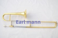 EarlMann Factory Direct Sales Children's Keyed Trombone E-flat Brass Instrument with Gold Lacquer Finish