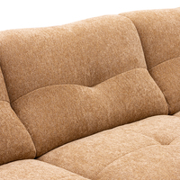 Italienisches Getuftetes Würfel-Modulsofa Gerades Sofa Karamell Chenille-Stoff Minimalistisches Wohnzimmer-Ecksofa Hotel Baishangju SF0367