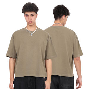 T-shirts personnalisés pour hommes, 100% coton, col rond, coupe ample, style streetwear, effet vieilli, coupe oversize, t-shirts pour hommes - Product Image 2