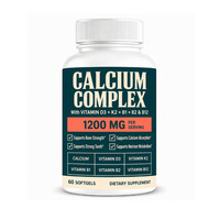 Complexe de calcium, vitamine D3, K2, B1, B2, B12 en gélules molles 1200 mg, complément alimentaire pour le soutien des os et des articulations