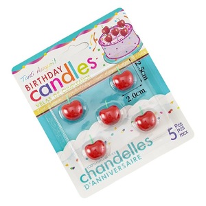 Korean Style Fruit Cherry Candles Birthday Cake Decorations 3D Paraffin Candle Set For Birthday Party - Product Image 5