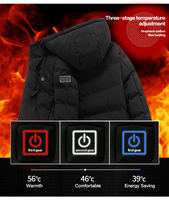 Veste chauffante Dr.Warm pour homme et femme, noire, personnalisable, imperméable, électrique, thermique, batterie 5V, alimentation USB