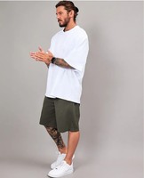 T-shirts Oversize en Coton Tricoté Épais 260 GSM 100% Coton Écologique, Épaules Tombantes, Streetwear Homme, Manches Courtes, Col Rond – Vente en Gros