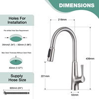 Distributeur de savon CUPC, type 3 voies, eau potable directe, acier inoxydable 304, robinet de cuisine filtrant à double poignée avec pulvérisation, céramique