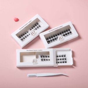 Grupos <span class=keywords><strong>de</strong></span> Pestañas Autoadhesivas Pre-Encoladas Personalizables Hechas a Mano, Pestañas 3D Naturales, Pestañas en Grupo <span class=keywords><strong>de</strong></span> Alta Calidad al por Mayor - Product Image 5