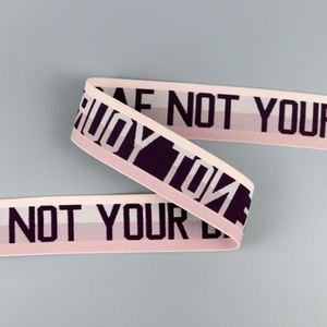 1.5 Inch Nylon Webbing Customized Logo Jacquard <b>Elastic</b> for Garment Accessories Waist Band - Product Image 6