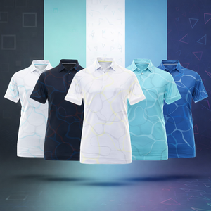 Polo de golf pour homme de luxe de haute qualité, extensible dans les 4 sens, coupe ajustée, imprimé intégral, logo personnalisé - Product Image 1