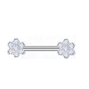Barre de piercing en titane F136 de qualité implant, anneau de téton en forme de pétale, anti-allergie, couleur durable, bijoux de piercing longue durée - Product Image 1