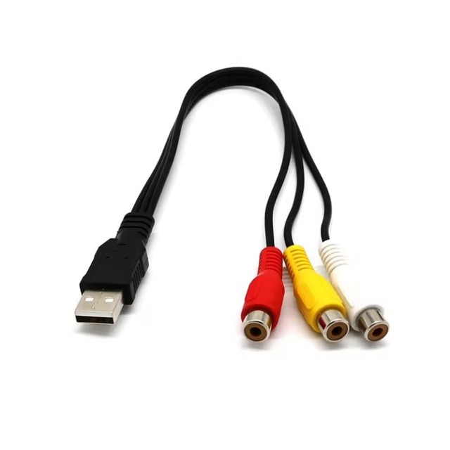 USB Male a to 3 RCA AV TV Adapter Cord Cable USB to 3RCA Audio Video Cable for Set-top Box TV Game Console Dropshipping